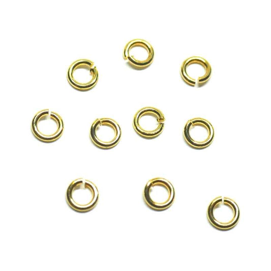 10x Anilla redonda 6mm - 0,8mm espesor - color Golden -  - Crystaldreams Abalorios