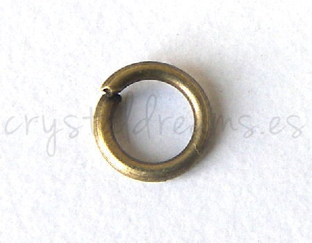 10x Anilla redonda 6mm - 1mm espesor - color Dorado envejezido -  - Crystaldreams Abalorios