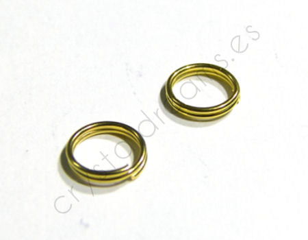 10x Anilla redonda doble 6mm Dorado -  - Crystaldreams Abalorios