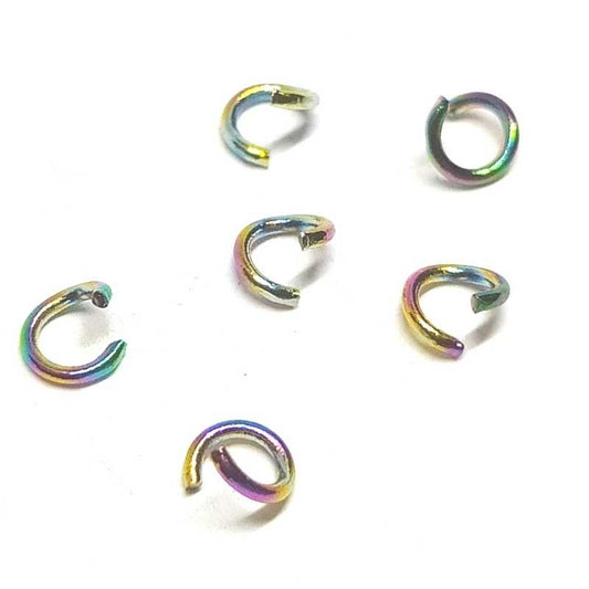 10x Anilla redondas 4x0,7mm espesor Acero Inoxidable Multicolor -  - Crystaldreams Abalorios