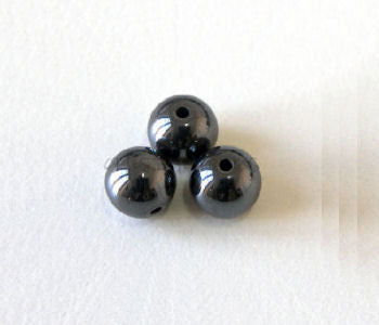 10x Cuenta redonda hematite 4mm - Agujero: 1mm -  - Crystaldreams Abalorios