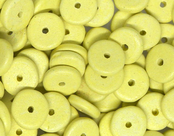 10x Cuentas arcilla Rondeles Heishi beads 8,5mm Lemon Yellow -  - Crystaldreams Abalorios