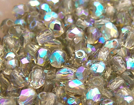 10x Facetadas 3mm BLACK DIAMOND AB -  - Crystaldreams Abalorios