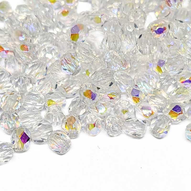 10x Facetadas 3mm CRYSTAL AB -  - Crystaldreams Abalorios