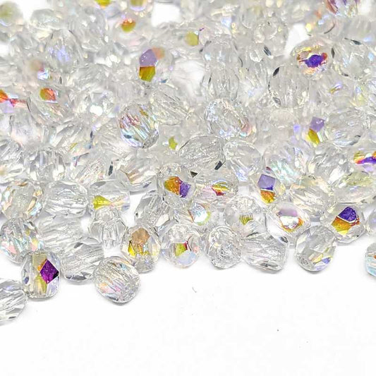 10x Facetadas 3mm CRYSTAL AB -  - Crystaldreams Abalorios