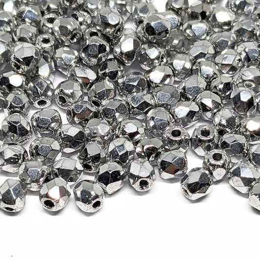 10x Facetadas 3mm SILVER -  - Crystaldreams Abalorios