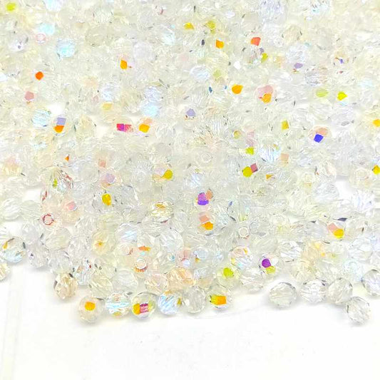 10x Facetadas 4mm CRYSTAL AB -  - Crystaldreams Abalorios