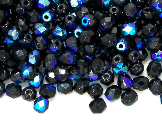 10x Facetadas 4mm JET AB -  - Crystaldreams Abalorios