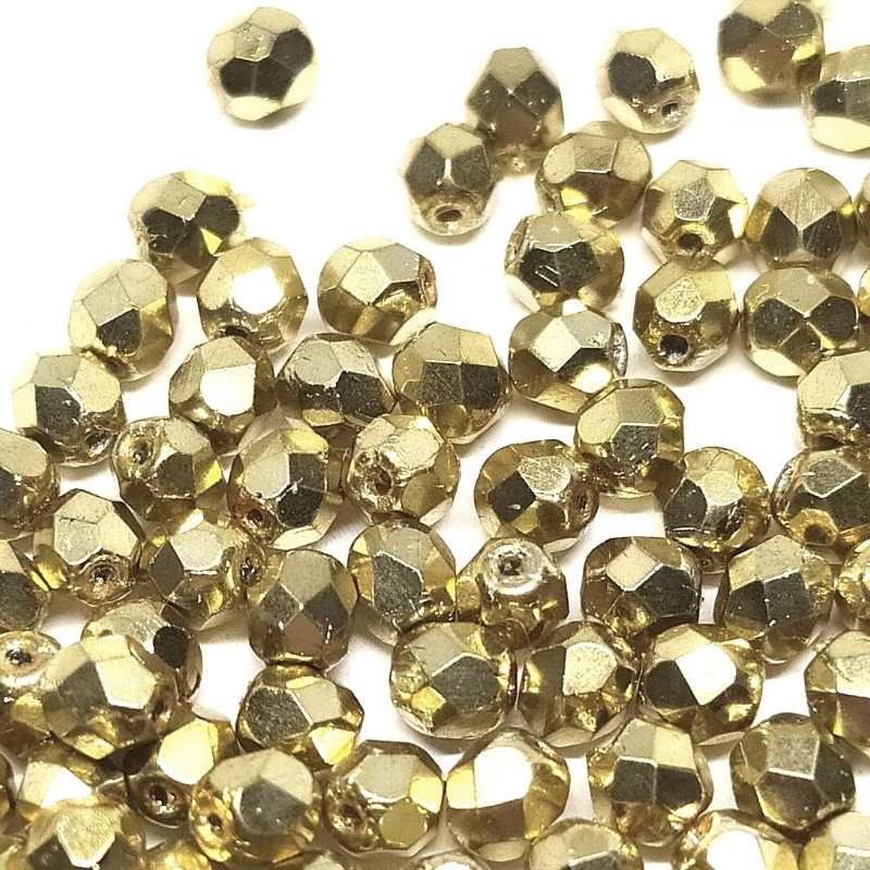 10x Facetadas 4mm LIGHT GOLD col. 97487CR -  - Crystaldreams Abalorios