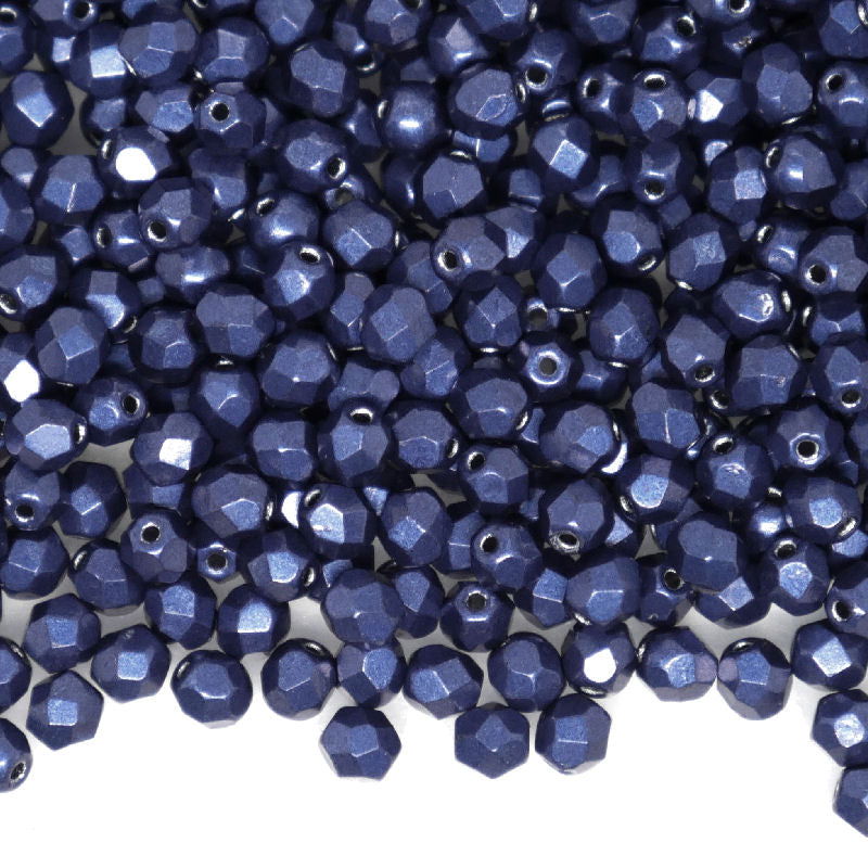 10x Facetadas 4mm SATURATED METALLIC EVENING BLUE -  - Crystaldreams Abalorios