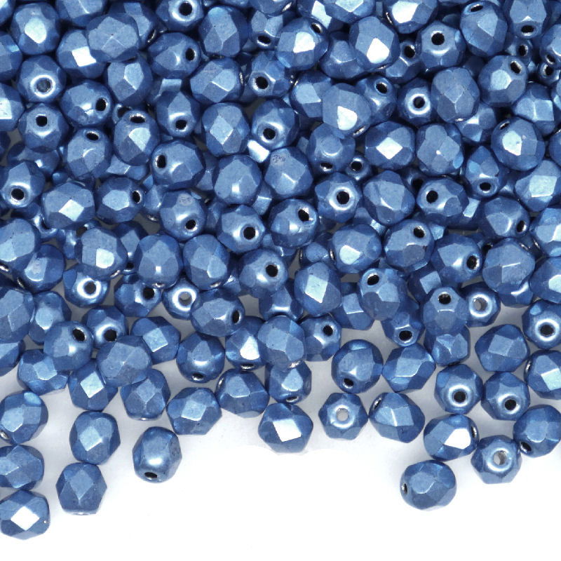 10x Facetadas 4mm SATURATED METALLIC LITTLE BOY BLUE -  - Crystaldreams Abalorios