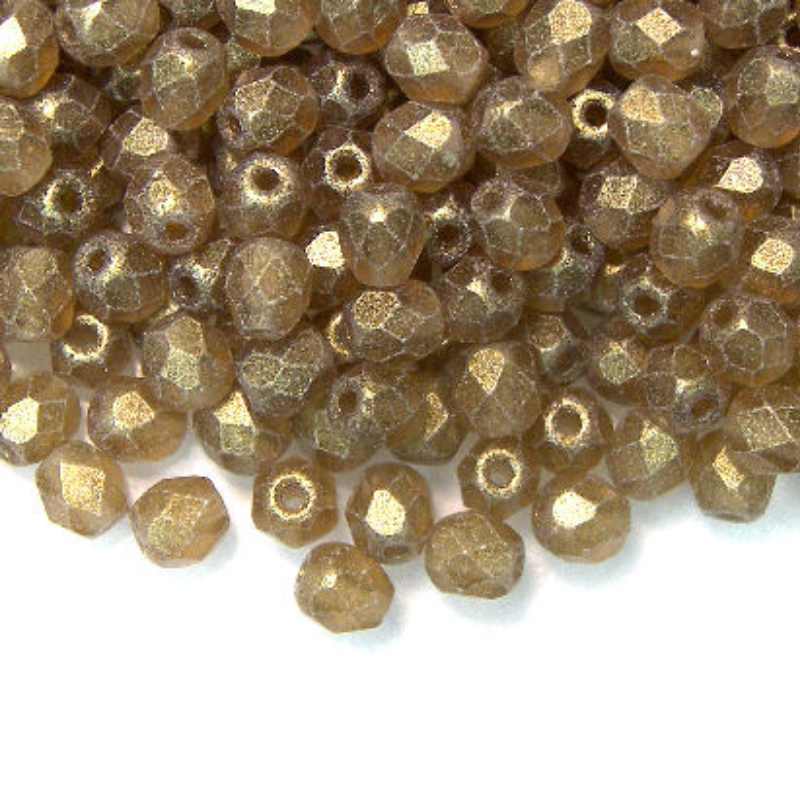 10x Facetadas 4mm SUEDED GOLD SMOKY TOPAZ -  - Crystaldreams Abalorios