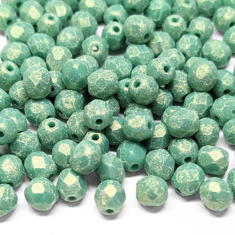 10x Facetadas 4mm SUEDED GOLD TURQUOISE -  - Crystaldreams Abalorios