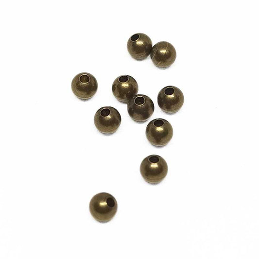 10x Terminales bolita para bastones agujas Agujero 0,8mm Bronce -  - Crystaldreams Abalorios