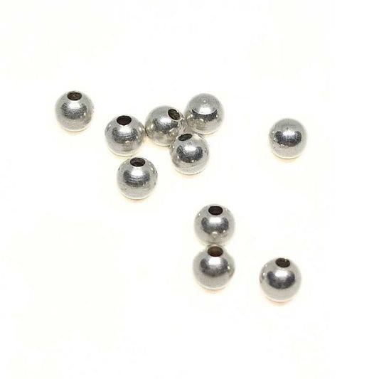 10x Terminales bolita para bastones agujas Agujero 0,8mm Silver -  - Crystaldreams Abalorios