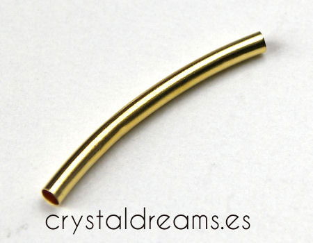 10x Tubos Metalicos Dorado 25x2mm - Agujero: 1,2mm -  - Crystaldreams Abalorios