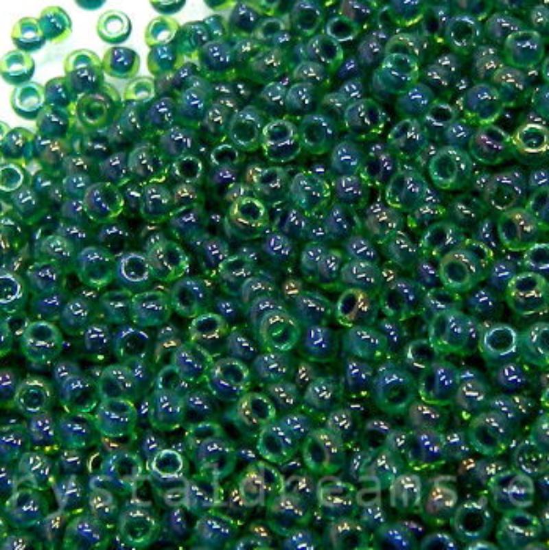 11/0 MIYUKI - rocalla - Dk. Blue Lined Green AB - 1gr. -  - Crystaldreams Abalorios