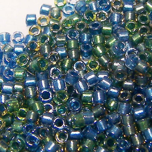 11/0 MIYUKI delica - Lined Green Blue Mix - 1gr. - DB985 -  - Crystaldreams Abalorios