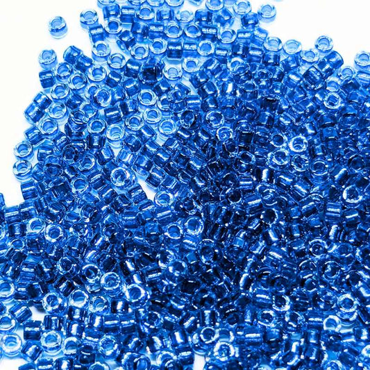 11/0 MIYUKI delica - Sparkling Cerulean Blue Lined Crystal -1gr. -  - Crystaldreams Abalorios