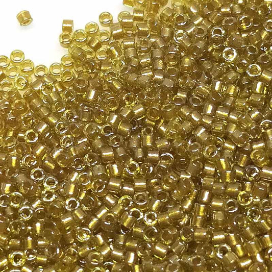 11/0 MIYUKI delica - Sparkling Marigold Lined Chartreuse - 1gr. -  - Crystaldreams Abalorios