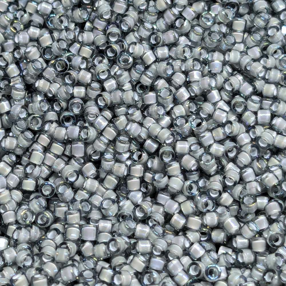 11/0 MIYUKI delica DB1793 White Lined AB Gray - 1gr. -  