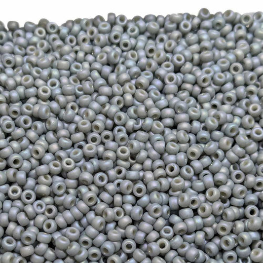 11/0 MIYUKI rocalla 4705 Glazed Frosted Rainbow Cadet Grey 1gr. -  