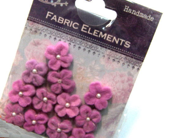12 Flores de Fieltro de 20mm - Fucshia -  - Crystaldreams Abalorios