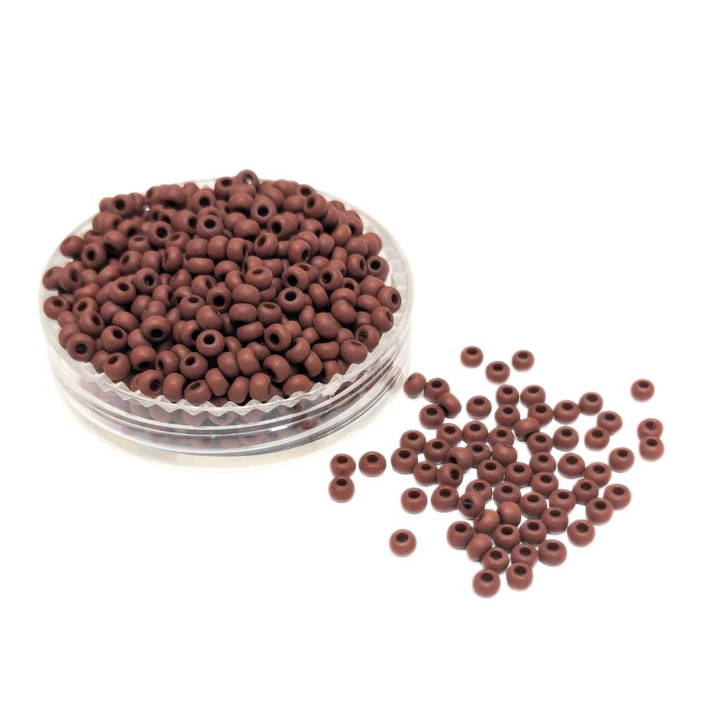 10g de missangas Preciosa 11/0 2mm castanho mate