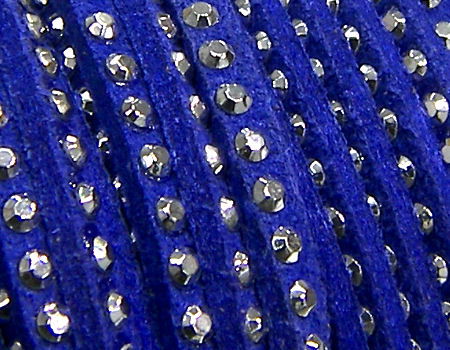 20 cm. Cordon de Antelina con Rivet 3mm color Sapphire-Silver -  - Crystaldreams Abalorios