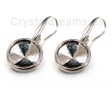 2 x Ganchos pendientes para Rivoli medida 12mm -  - Crystaldreams Abalorios