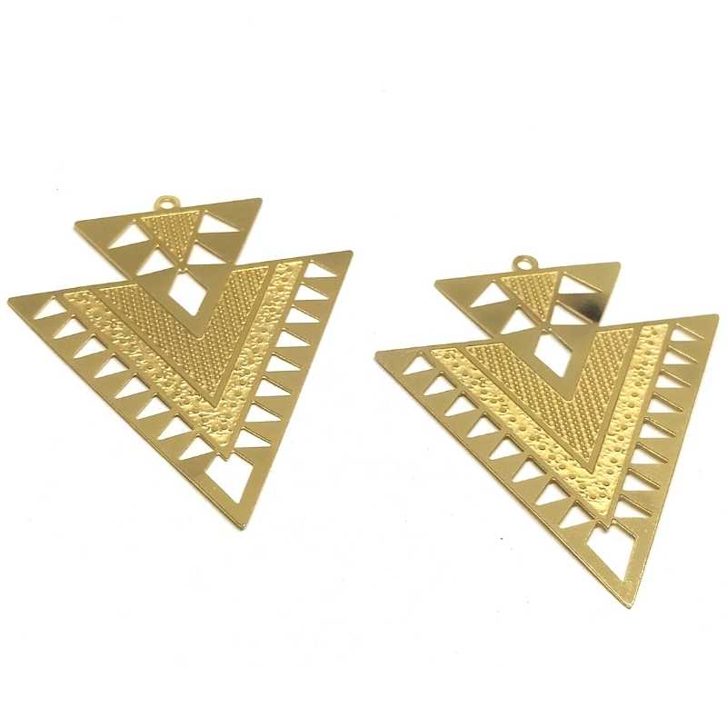 2x Entrepieza Acero inox 304 Triangles Golden 45x38mm Aguj:1,6mm -  - Crystaldreams Abalorios