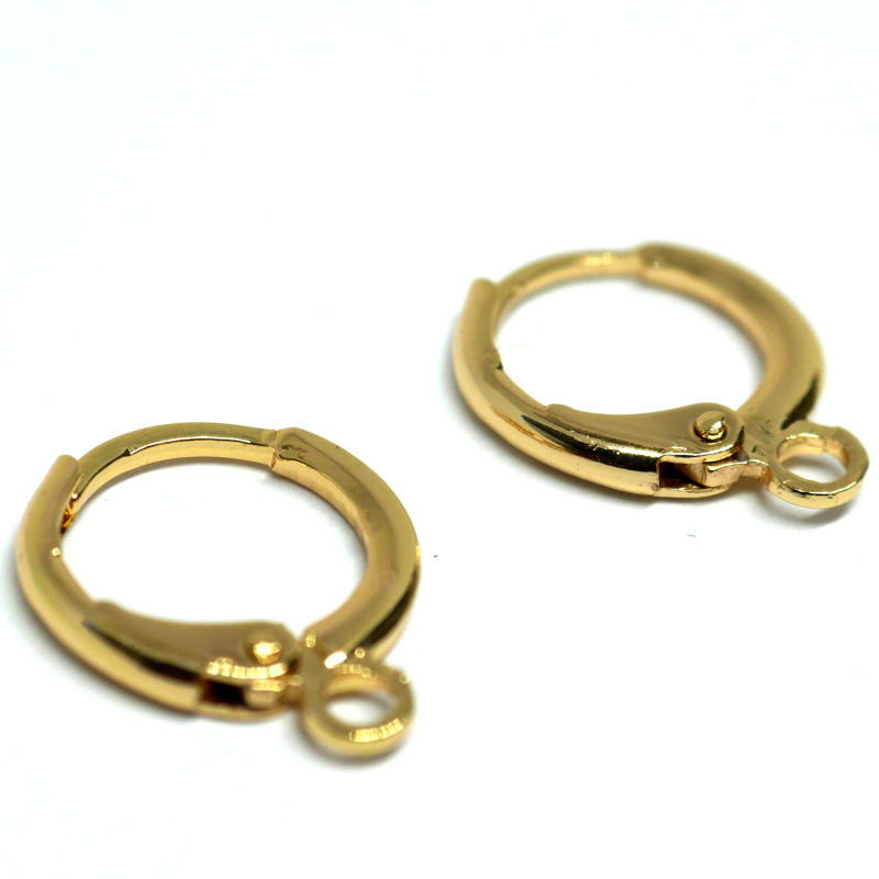 2x Pendientes Gancho Cerrado Chapado Oro 18K 14x11 Agujero: 1,8mm -  - Crystaldreams Abalorios