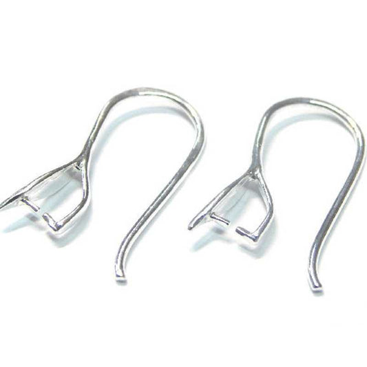 2x Pendientes con enganche para colgante 22mm Plata 925 -  - Crystaldreams Abalorios