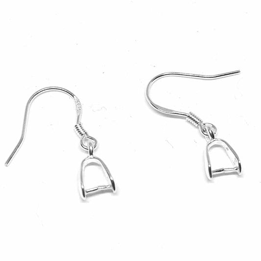 2x Pendientes con enganche para colgante 22mm Plata 925 -  - Crystaldreams Abalorios