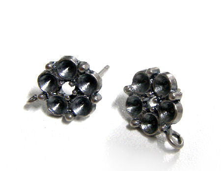 2x Pendientes con trasera Flor 5 Petalos para piedras PP31 -13mm -  - Crystaldreams Abalorios