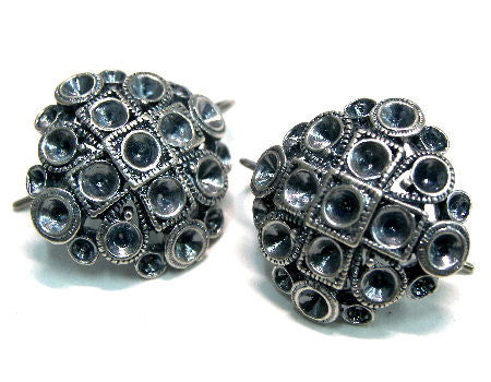 2x Pendientes hippie Cuadro Plata Vieja para PP15 y PP19 - 20mm -  - Crystaldreams Abalorios