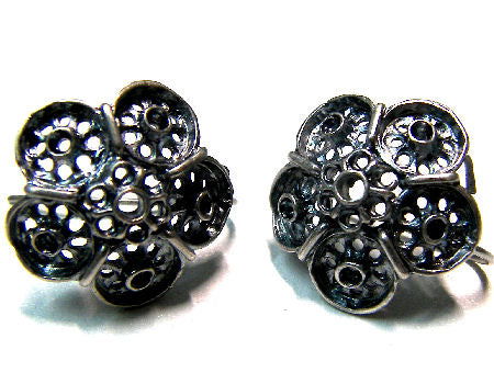 2x Pendientes hippie Flor Old Silver- piedras PP15 y PP19 - 20mm -  - Crystaldreams Abalorios