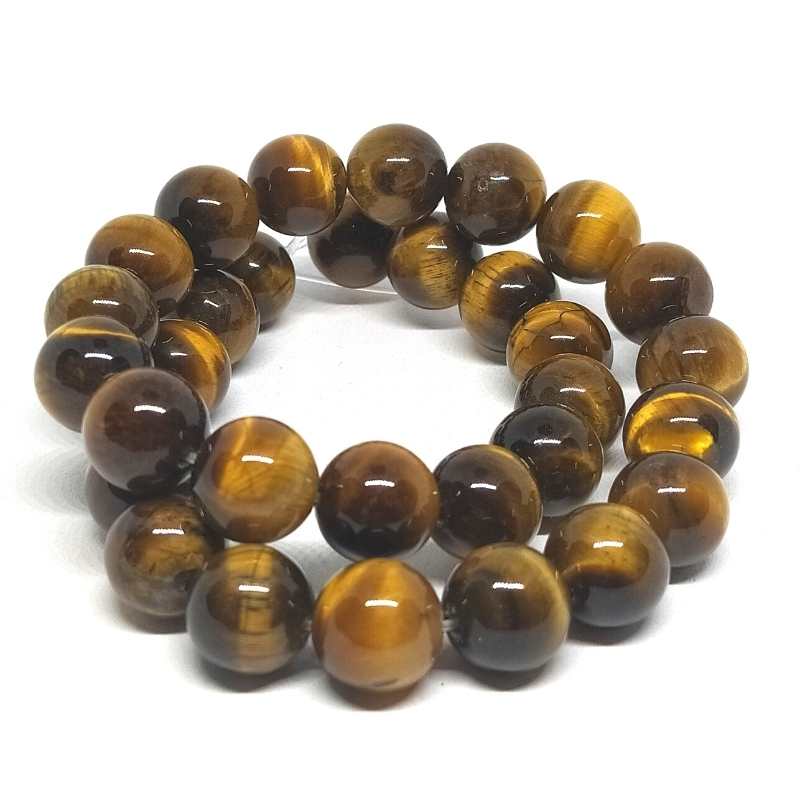 32x Cuentas 12mm Tiger eye - Agujero: 1mm Grado AB -  - Crystaldreams Abalorios