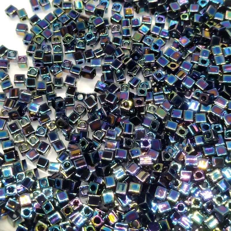 3mm Cubos MIYUKI - 5 gr. pack - Black AB -  - Crystaldreams Abalorios