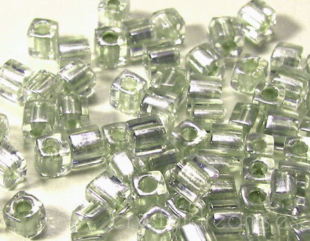 3mm Cubos MIYUKI - 5 gr. pack - Crystal Pale Lime Lined -  - Crystaldreams Abalorios