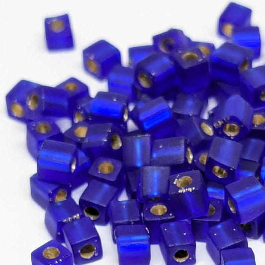 3mm Cubos MIYUKI - 5 gr. pack - Matte Cobalt Silver Lined -  - Crystaldreams Abalorios