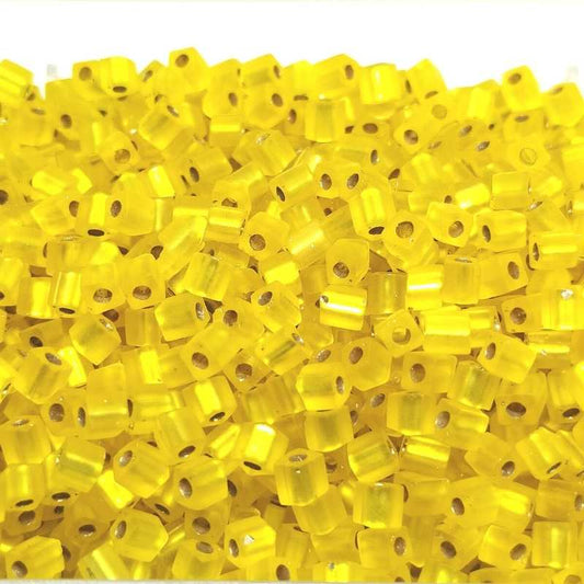 3mm Cubos MIYUKI - 5 gr. pack - Matte Yellow Silver Lined -  - Crystaldreams Abalorios