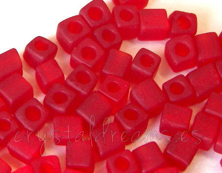 3mm Cubos MIYUKI - 5gr. pack - Transparent Ruby Mate -  - Crystaldreams Abalorios