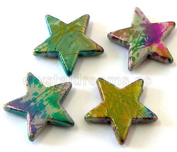 4 Piezas Estrellas Acrilicas mod. Striated - 23mm Agujero: 1,3mm -  - Crystaldreams Abalorios