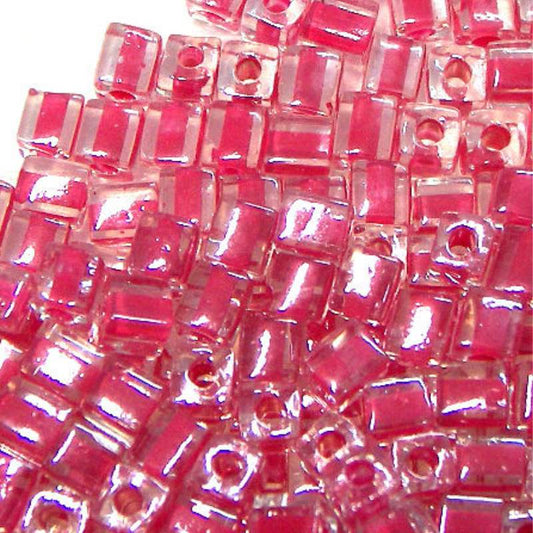 4mm Cubos MIYUKI - 5 gr. pack - Lined Hot Pink -  - Crystaldreams Abalorios