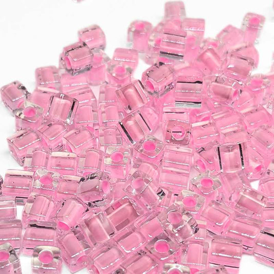 4mm Cubos MIYUKI - 5 gr. pack - Lined Pink -  - Crystaldreams Abalorios