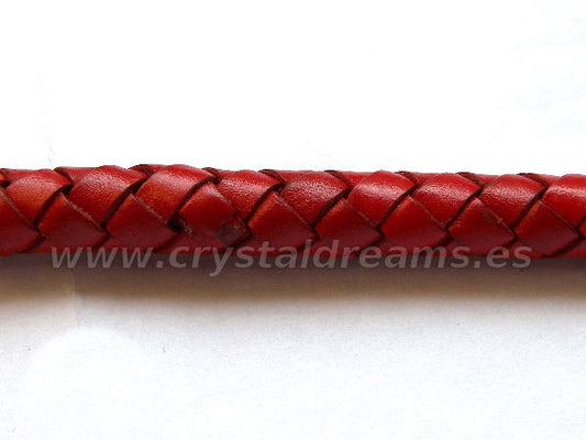 50 cm. Cuero Trenzado Twister  10mm - Red -  - Crystaldreams Abalorios