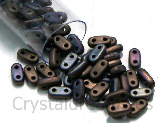 5 gr. Bar - Czech Mates - 6x2mm - Jet Matte Bronze Vega -  - Crystaldreams Abalorios