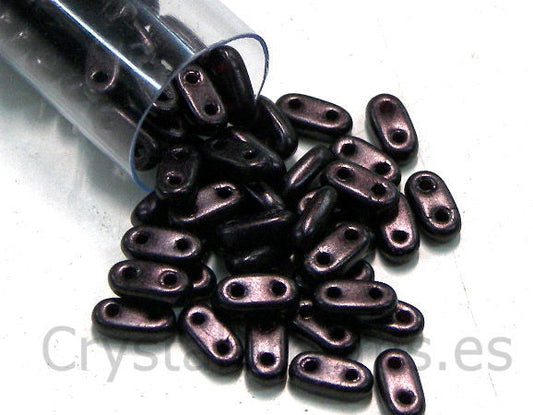 5 gr. Bar - Czech Mates - 6x2mm - Metallic Suede Dark Plum -  - Crystaldreams Abalorios