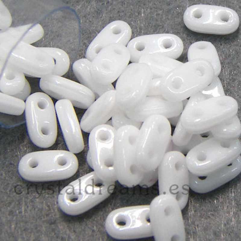 5 gr. Bar - Czech Mates - 6x2mm - Opaque White -  - Crystaldreams Abalorios